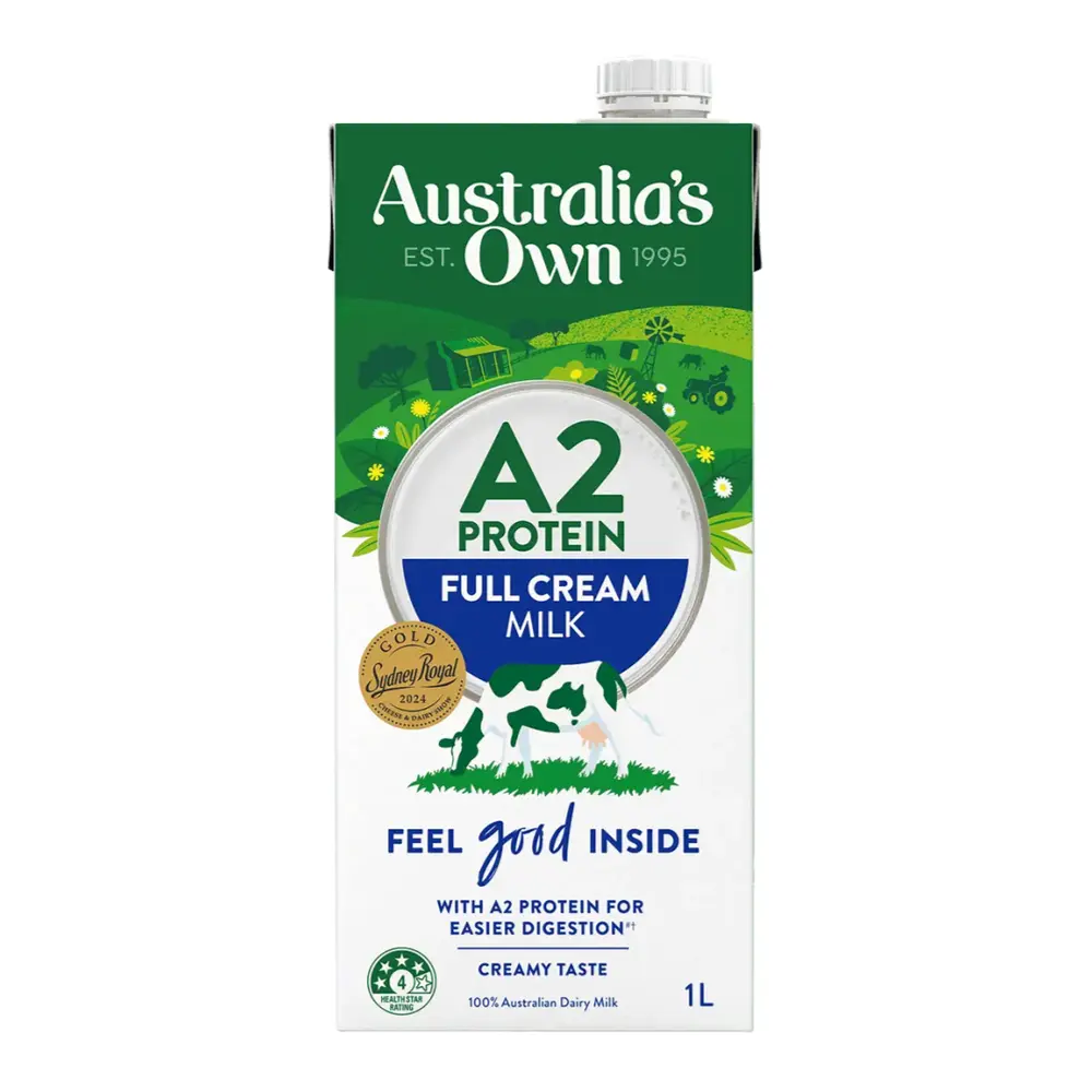 Sữa Bò Nguyên Kem, Full Cream Milk, A2 Protein (1L) - AUSTRALIA'S OWN